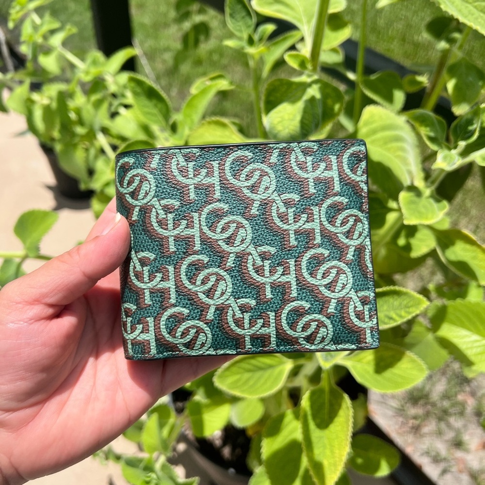COACH 3 In 1 Wallet With Coach Monogram Print QB/Amazon Green CF134